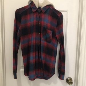 American Eagle hooded flannel